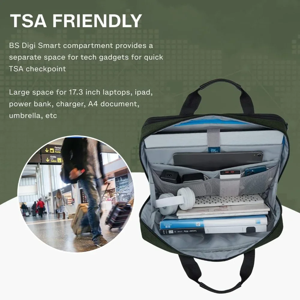Men's Black ziper Laptop bag 17.1